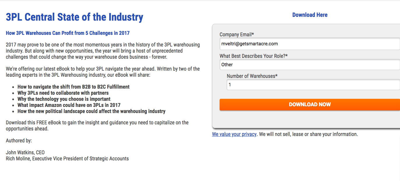 pillar content strategy 3pl central 2017 state of the industry