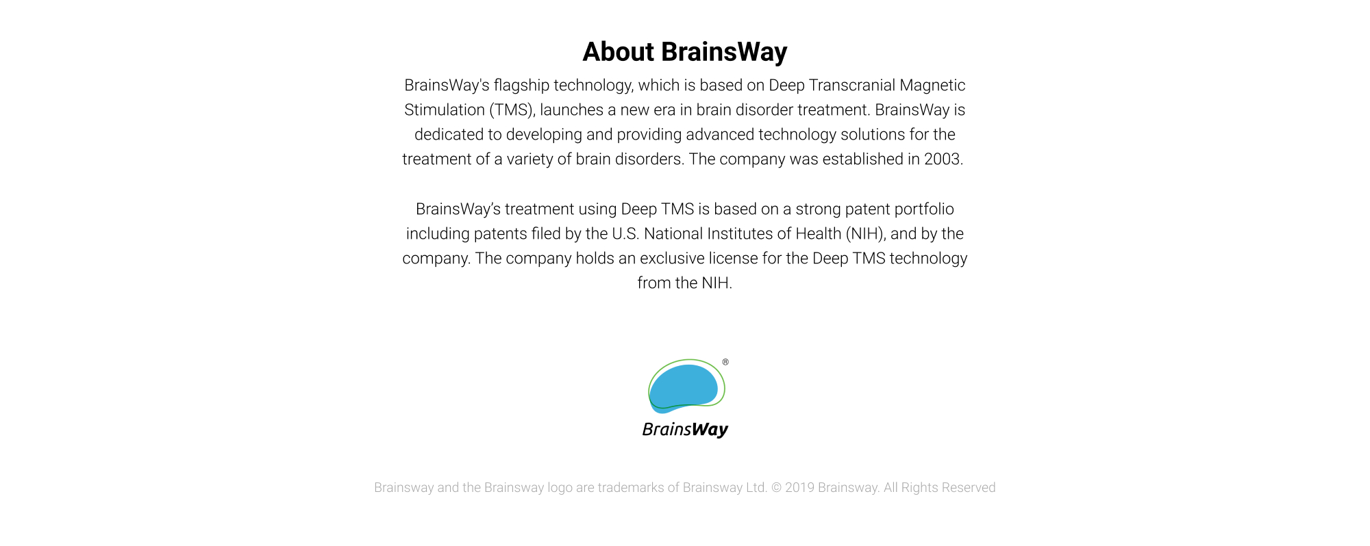 BrainsWay OCD landing page design