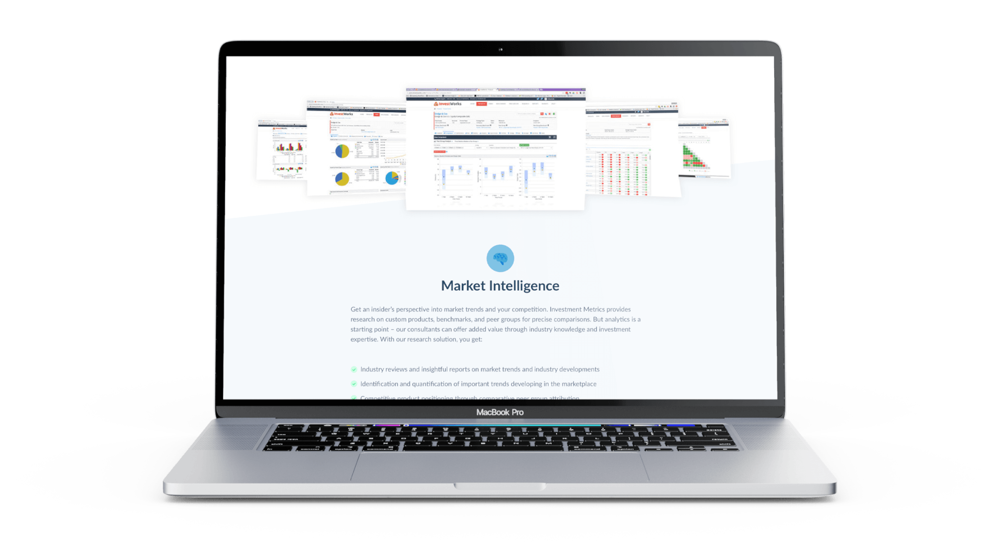 laptop showing investment metrics webpage