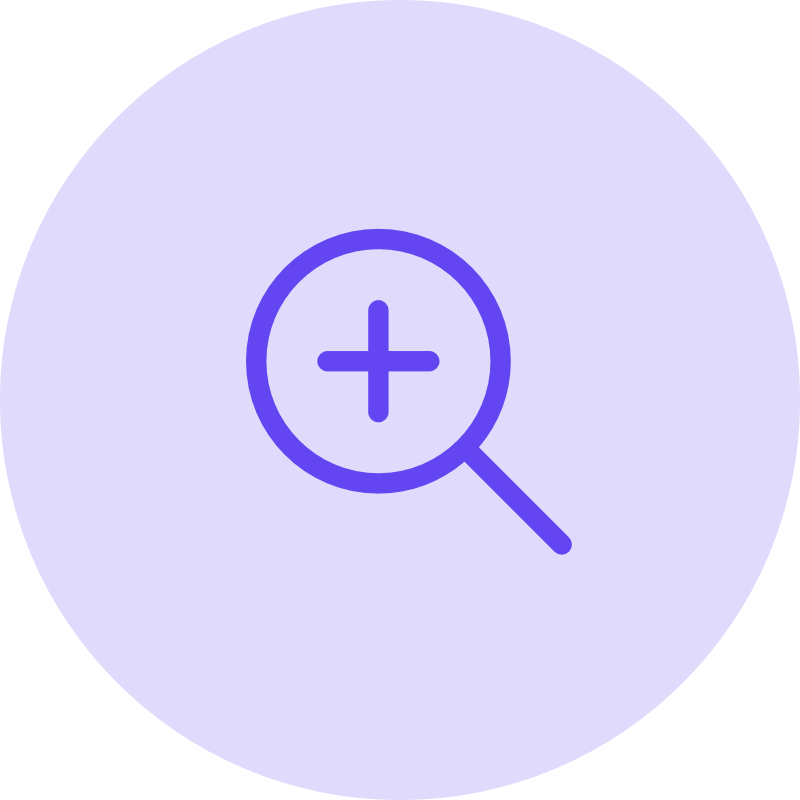 magnifying glass icon purple