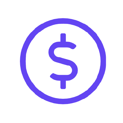 dollar sign icon purple