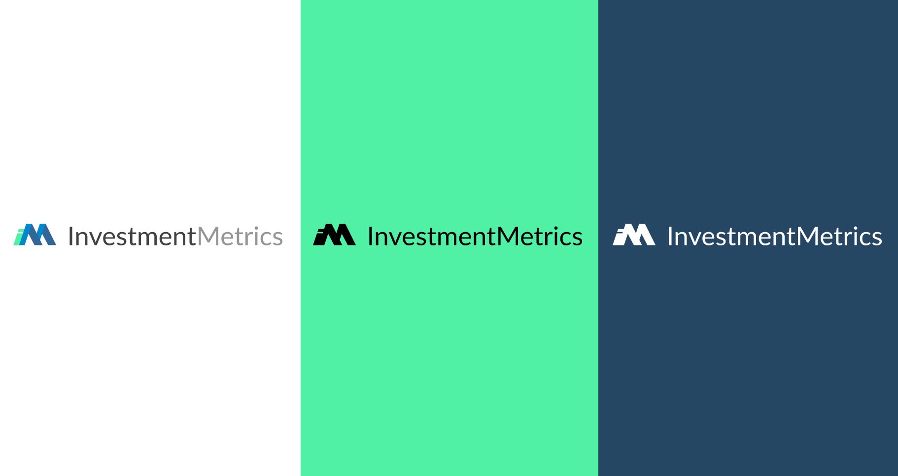 Investment Metrics logos with different background colors