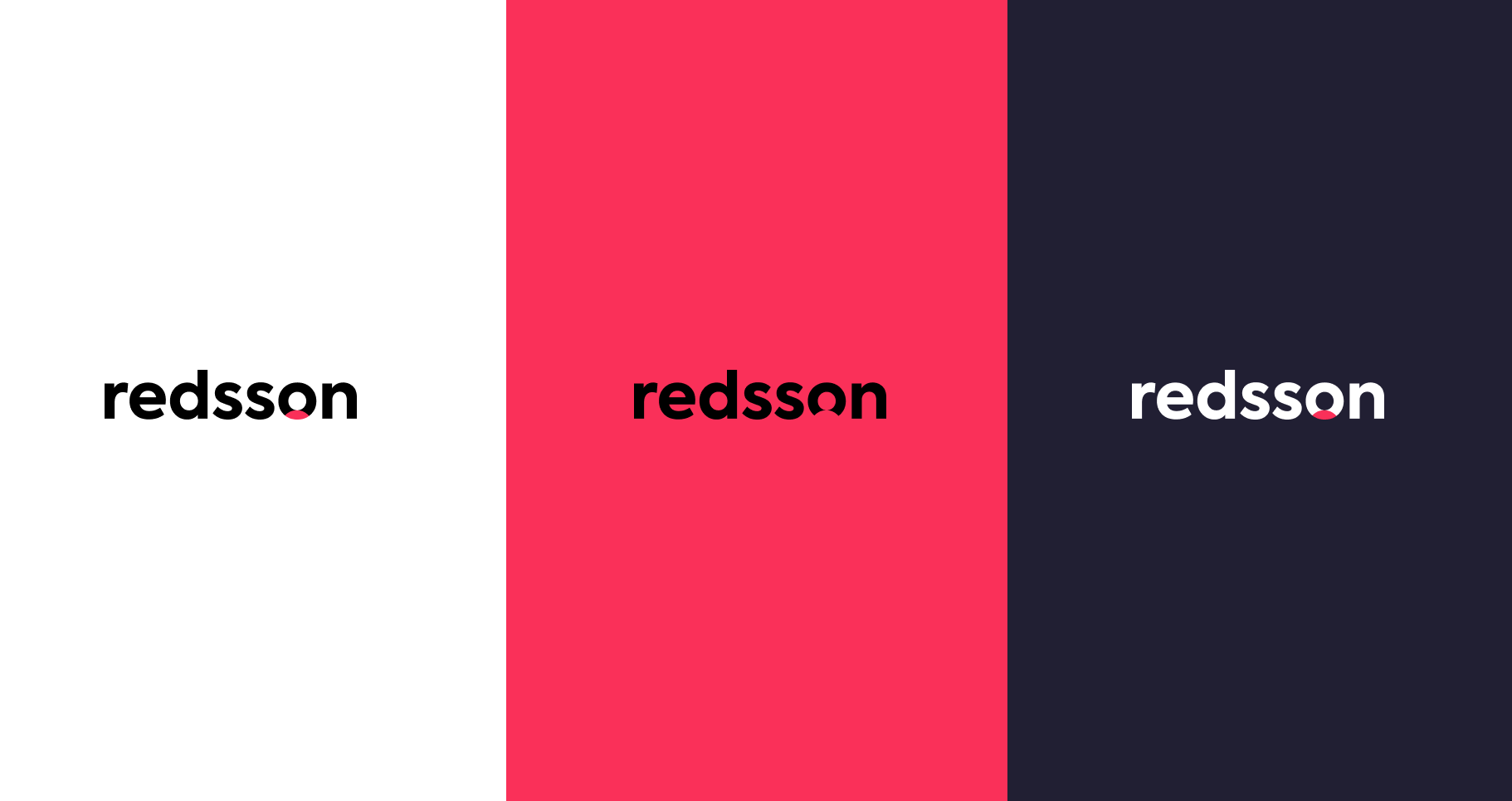 Redsson logos with different background colors