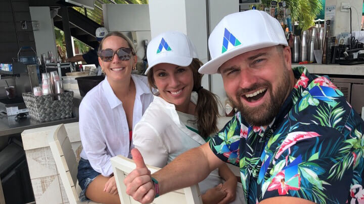 Jackie, Lisa, and Dave representing SmartAcre hats