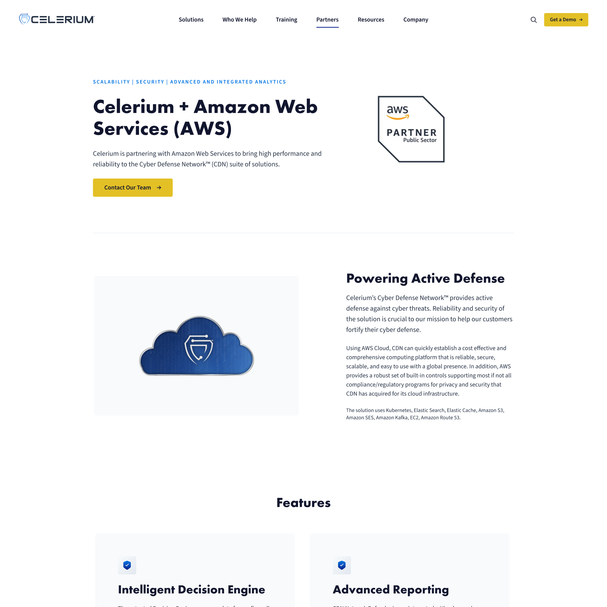 Celerium Website Redesign aws page