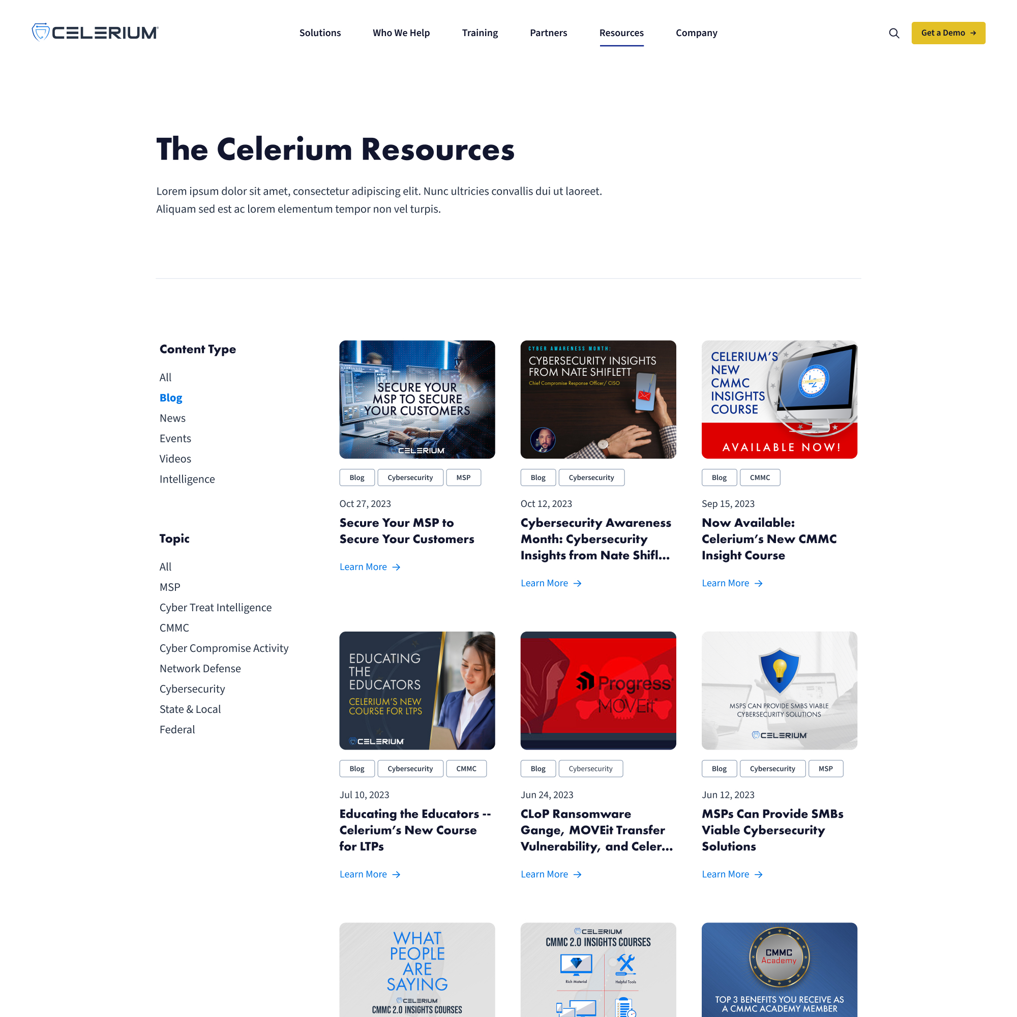 Celerium Website Redesign