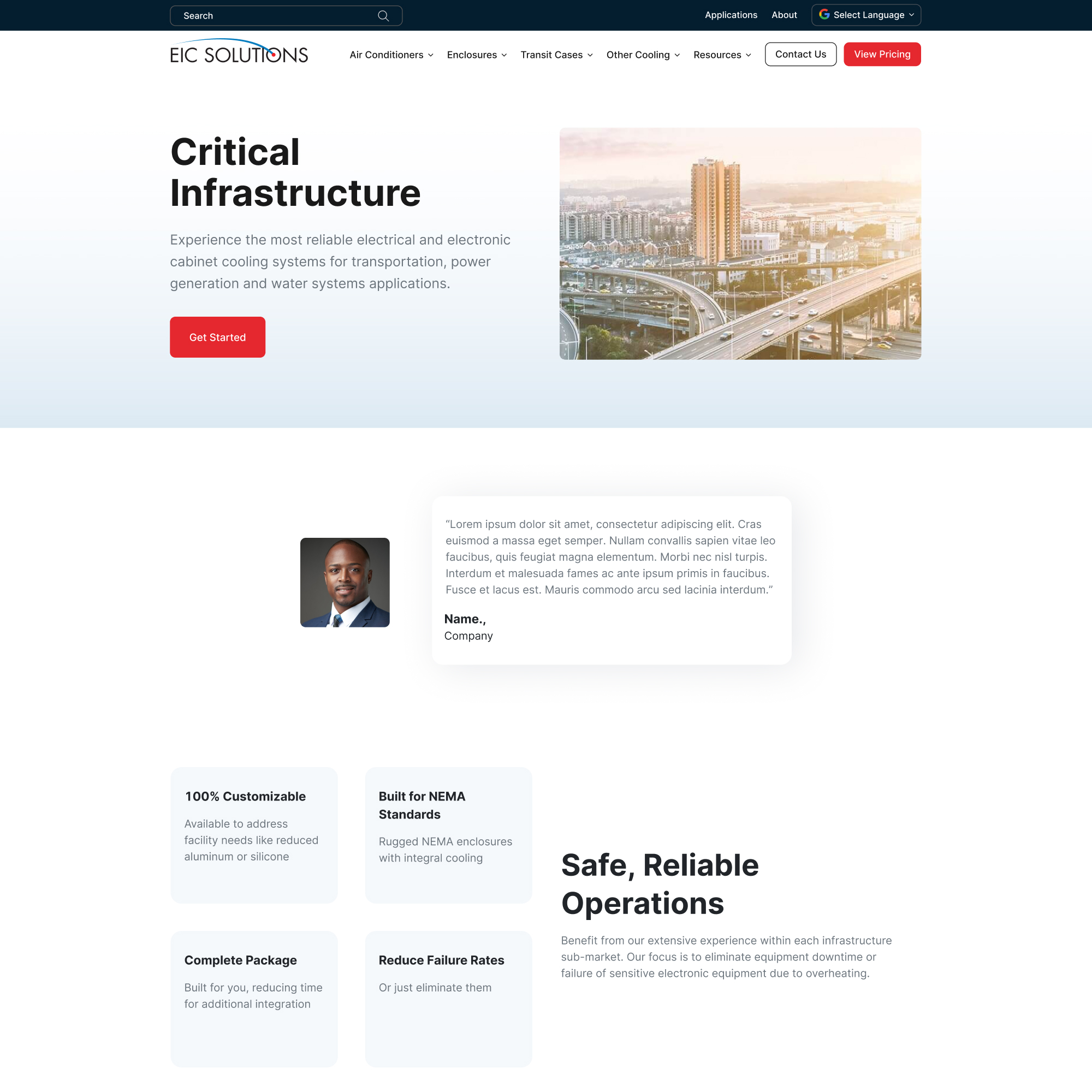 EIC Solutions website redesign