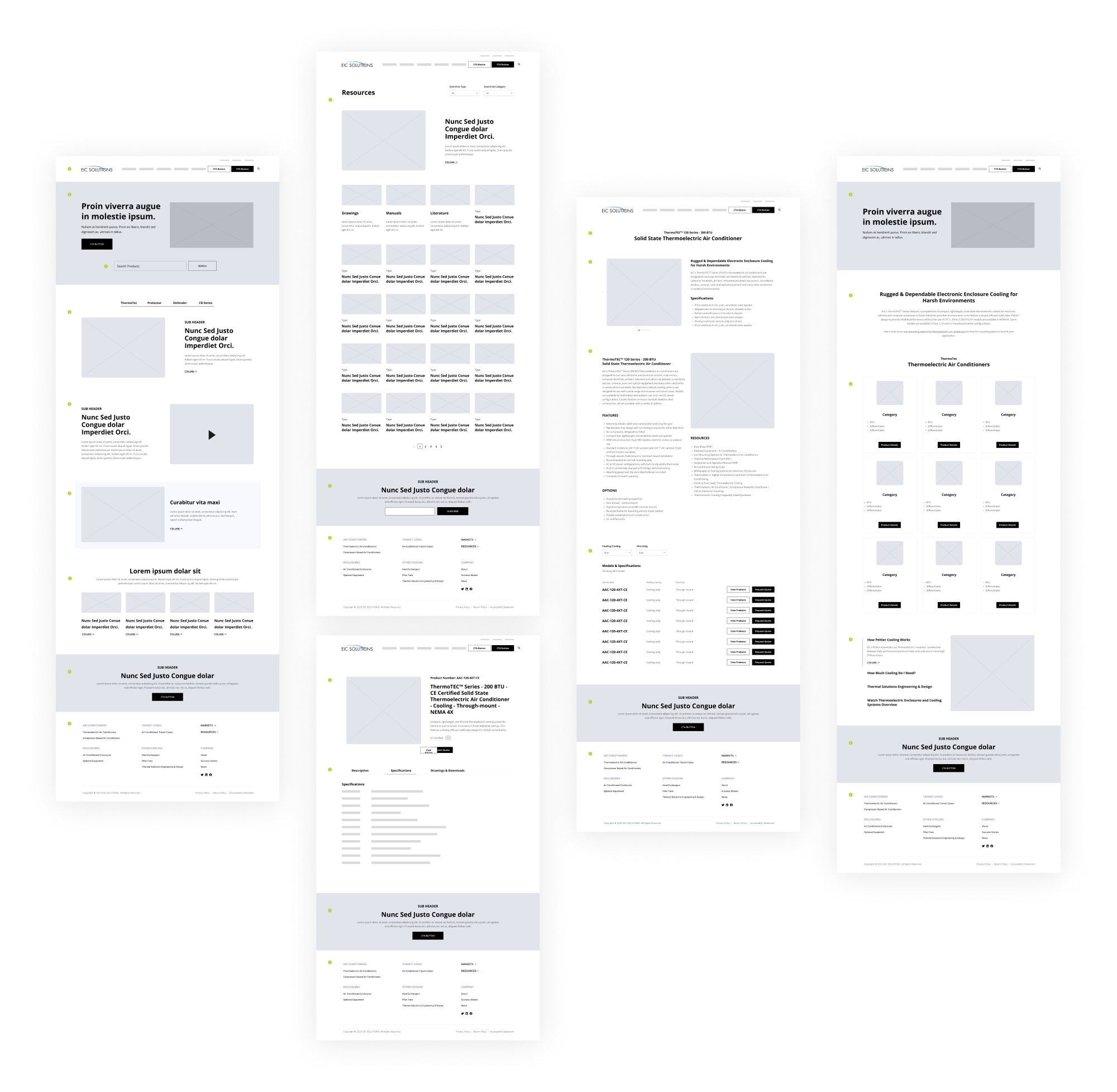 EIC Solutions website redesign wireframes