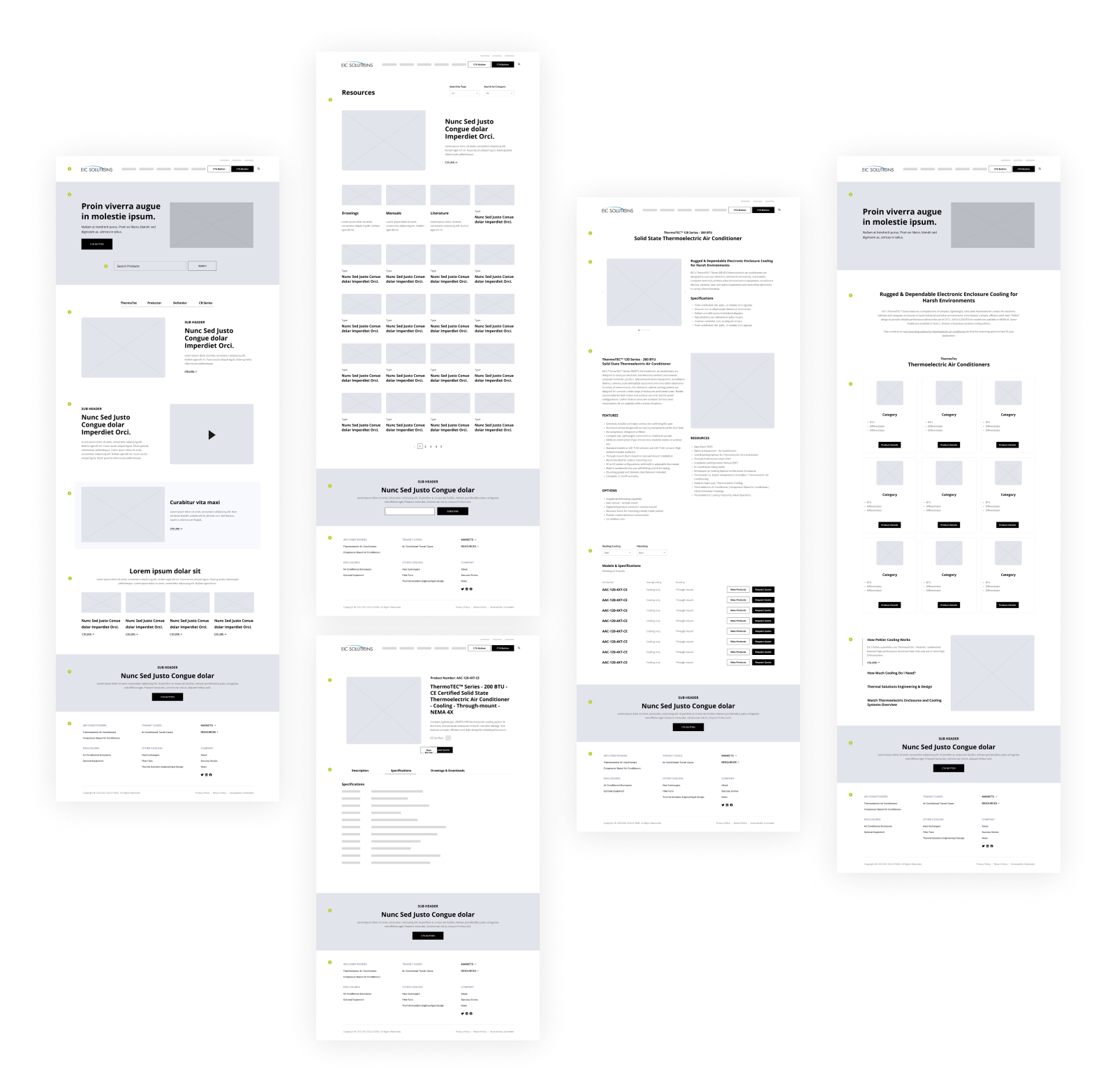 EIC Solutions wireframes