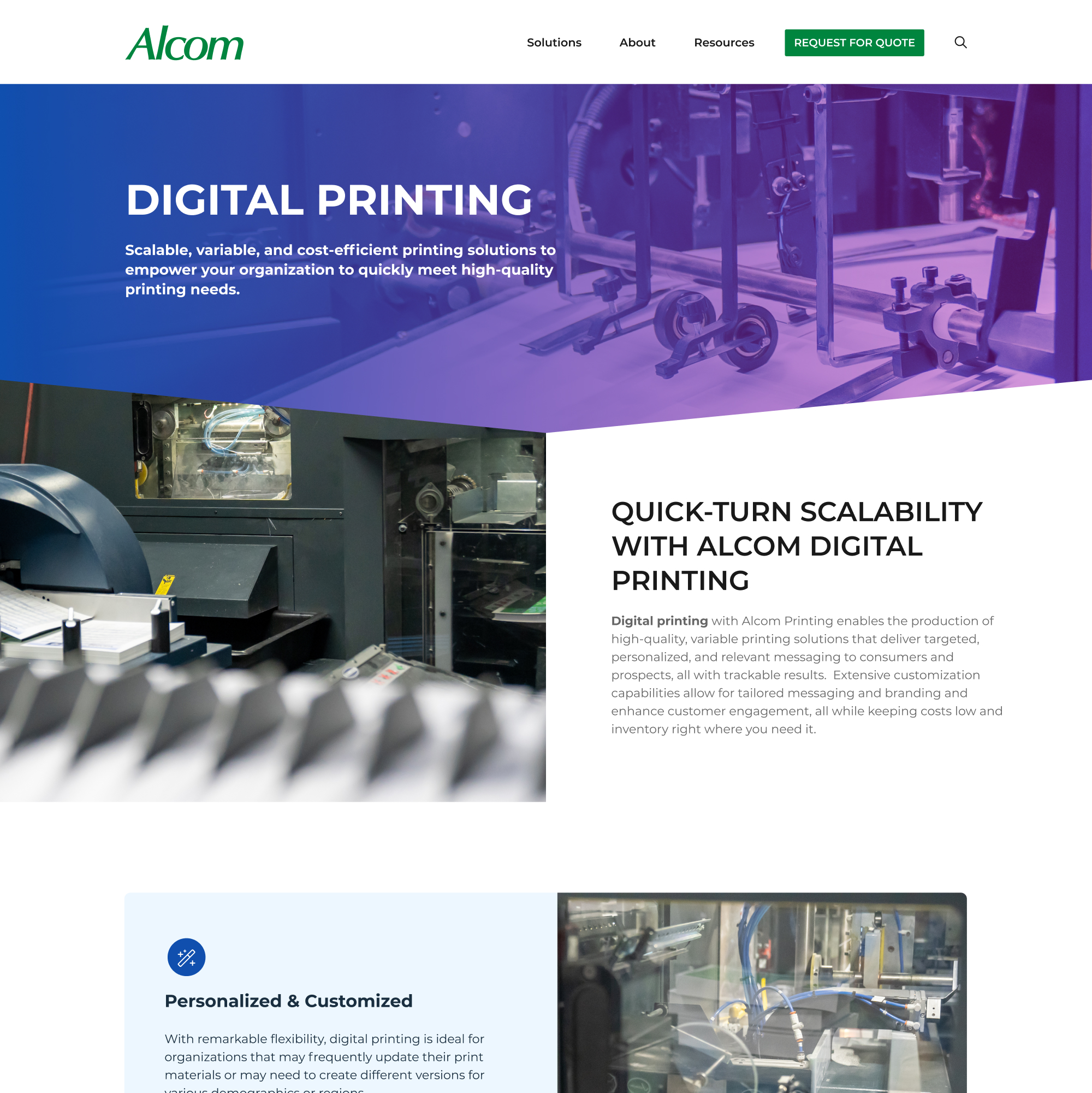 Alcom Printing website designs