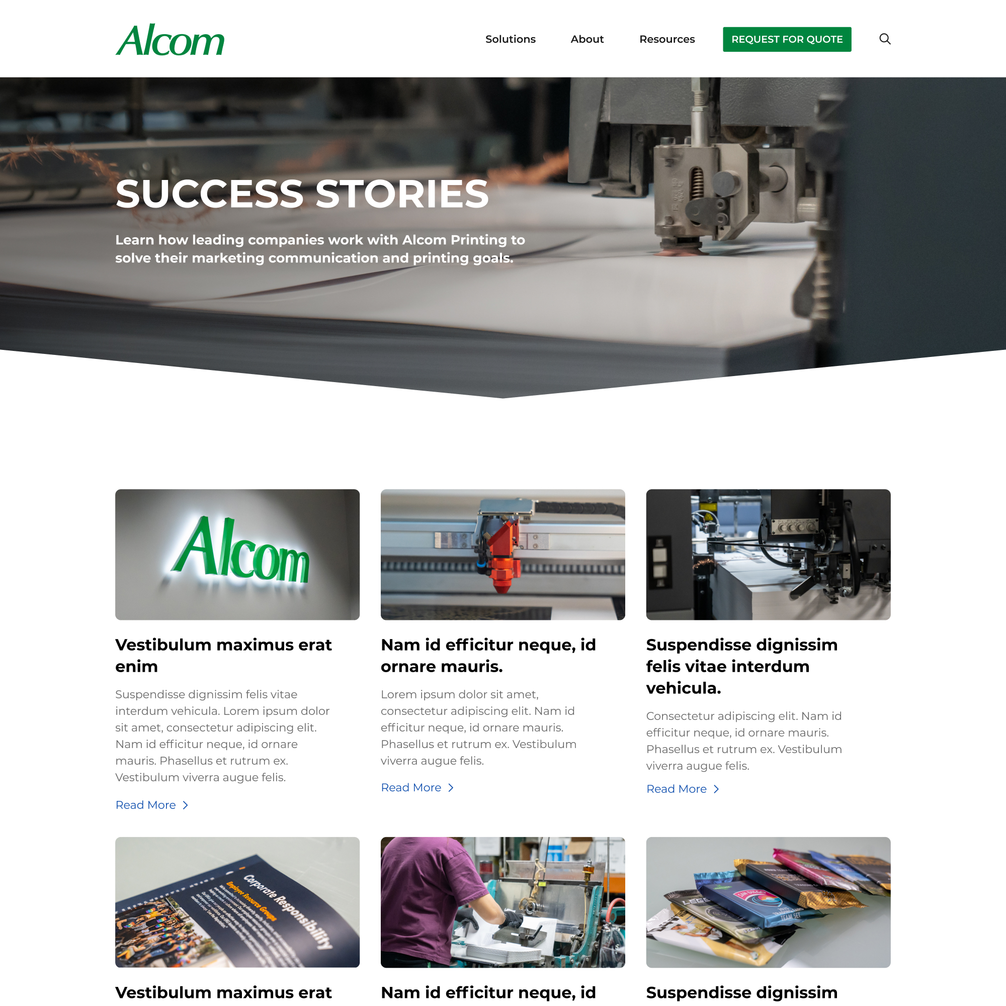 Alcom Printing website designs