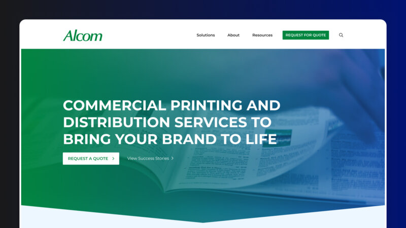 Alcom Printing website designs