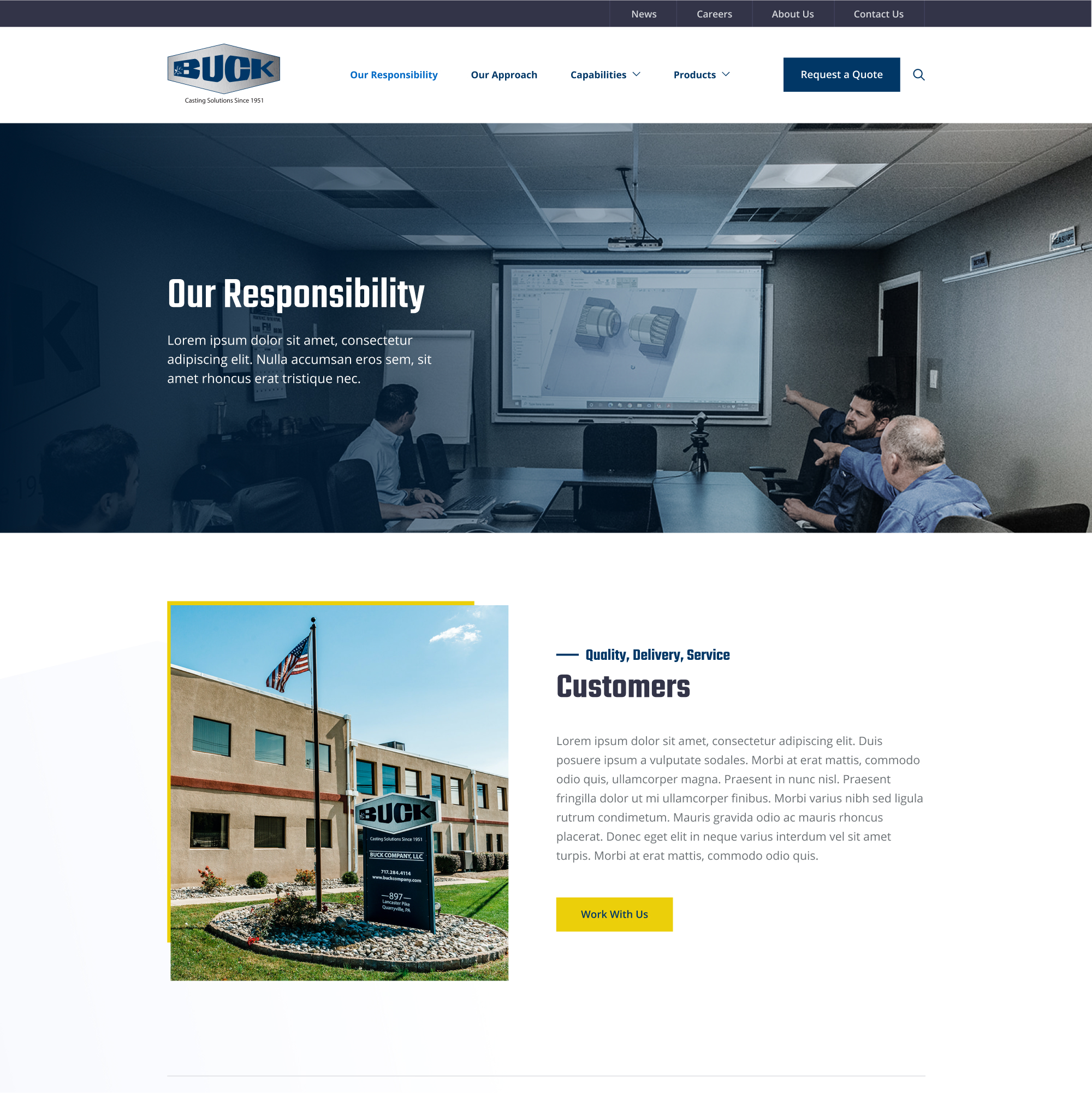 Buck Company website design