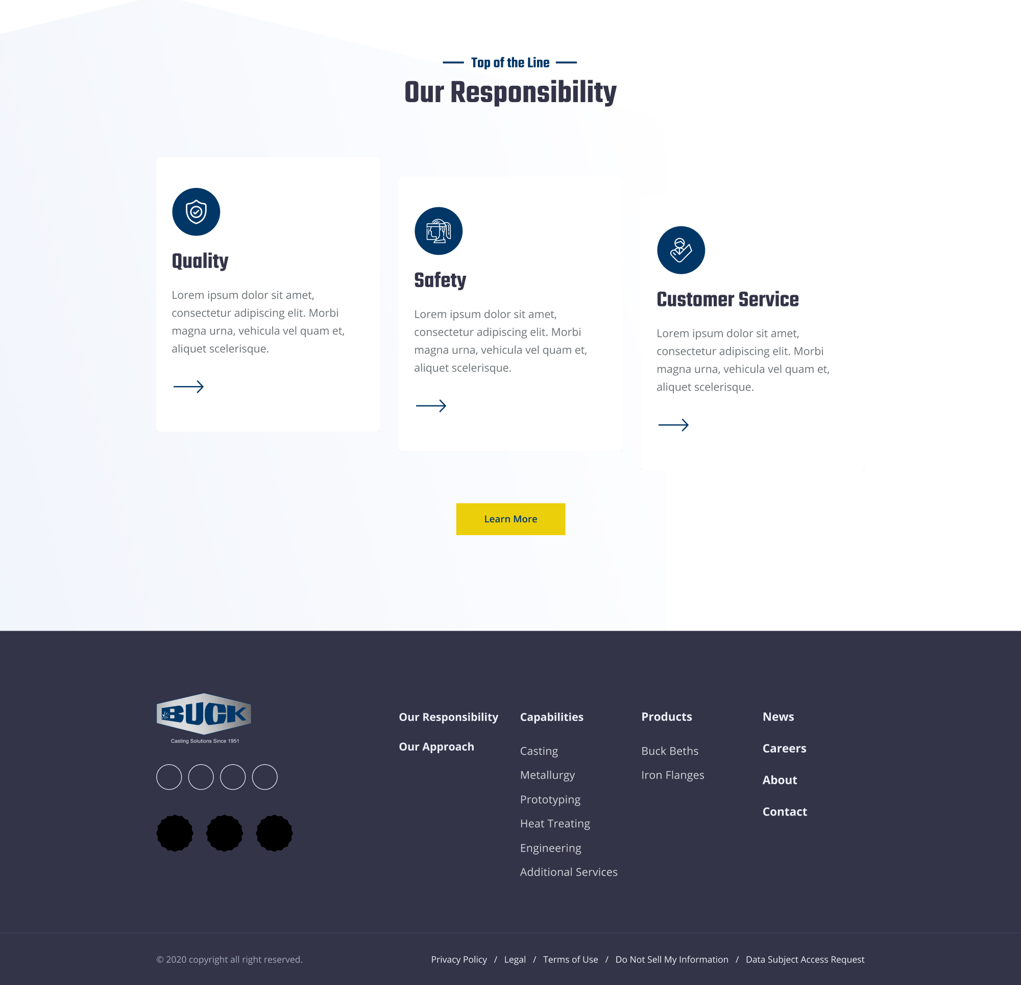 Buck Company website design
