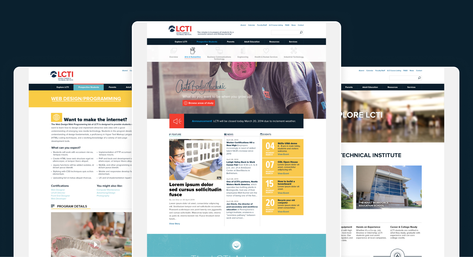 LCTI Website designs