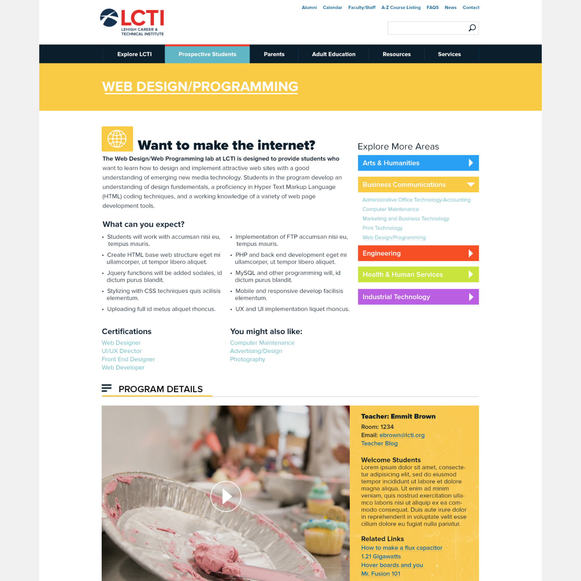 LCTI Website designs