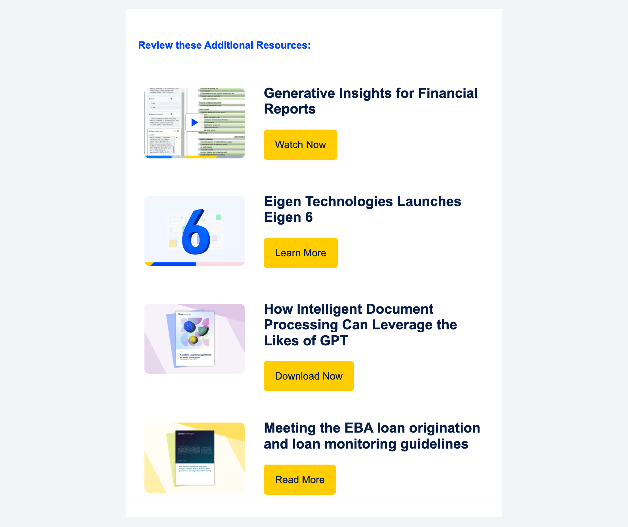 Eigen Technologies email templates