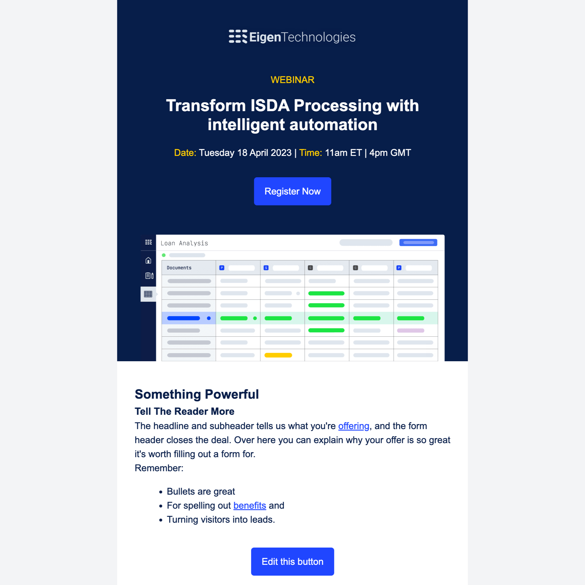 Eigen Technologies email templates