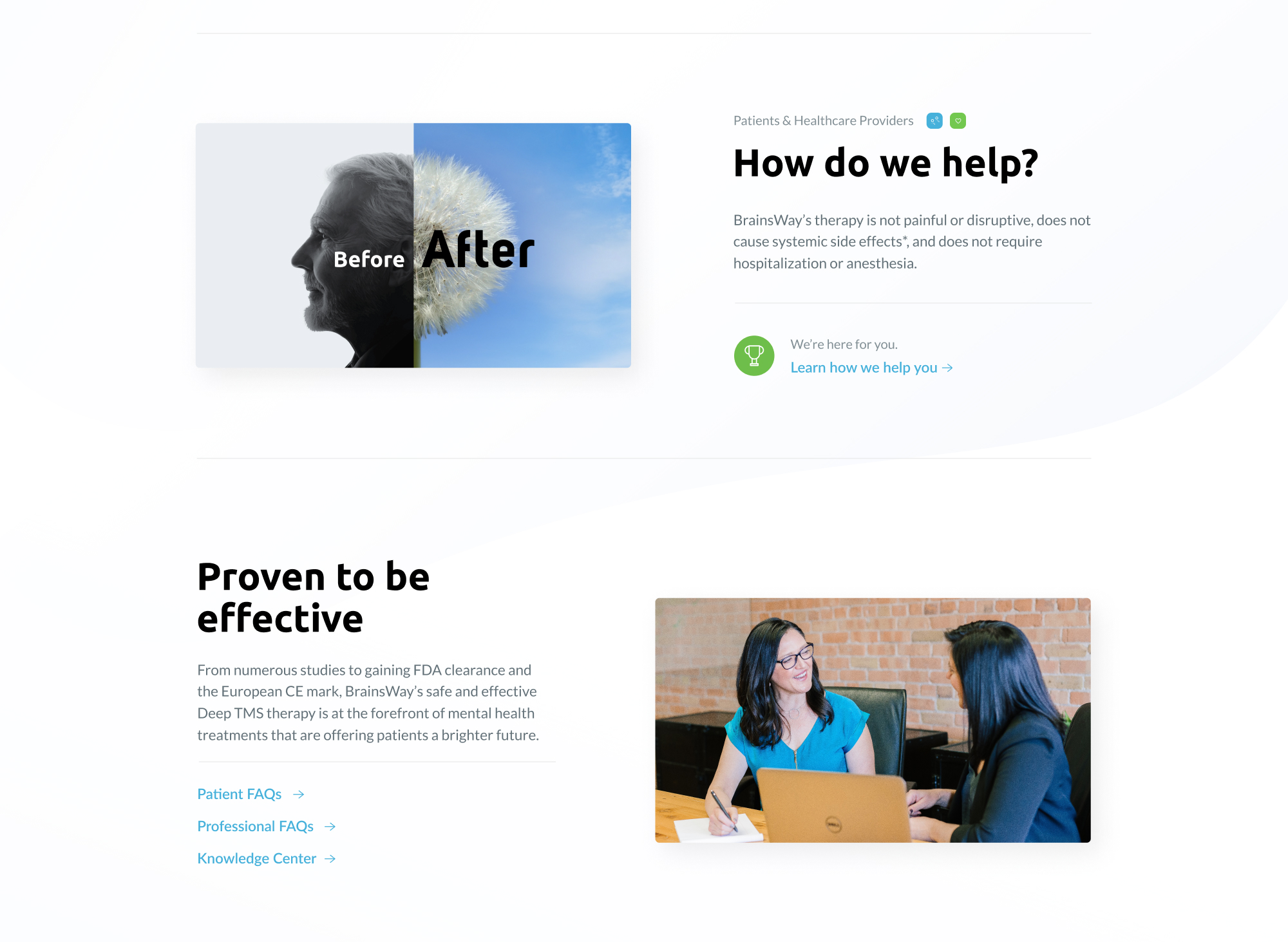 BrainsWay After Homepage design