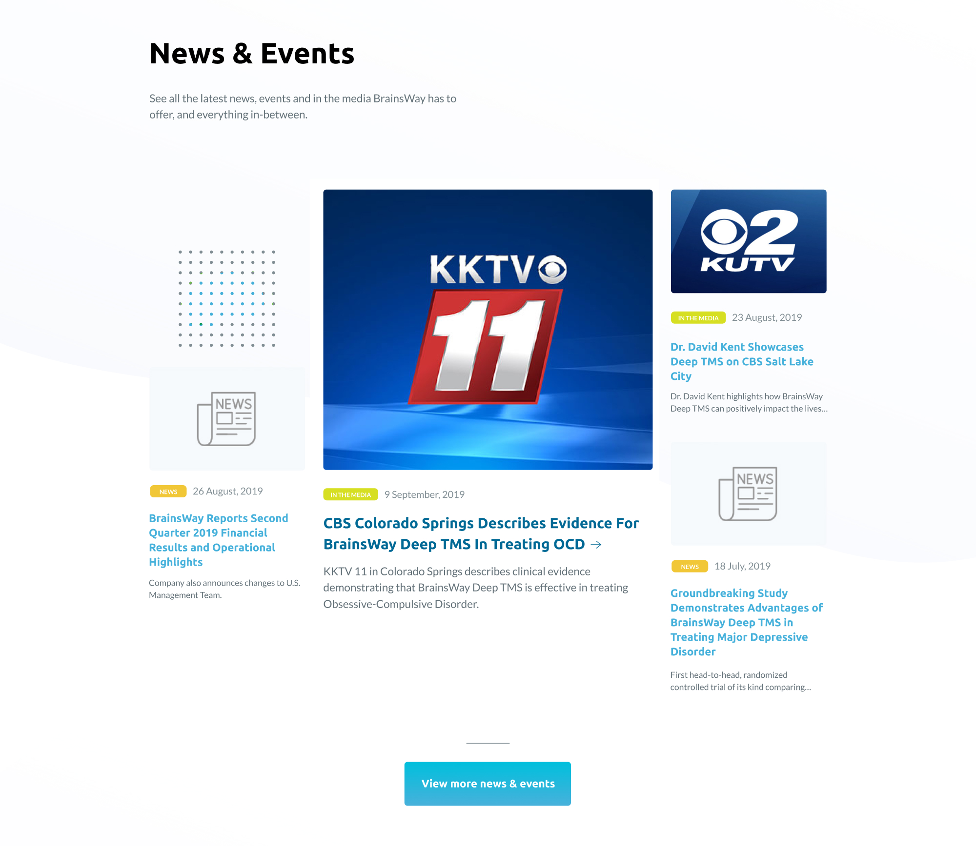 BrainsWay After Homepage design