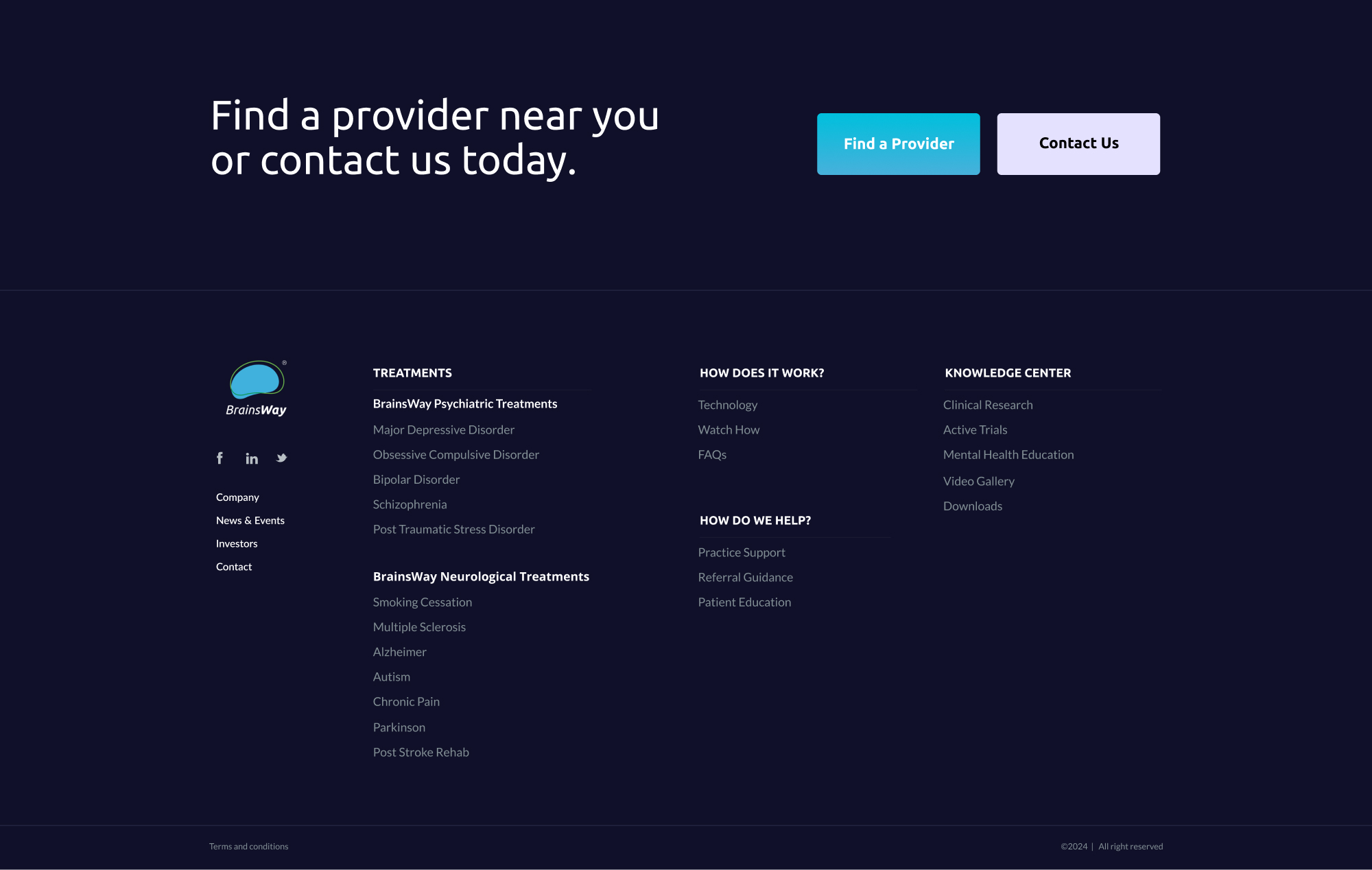 BrainsWay After Homepage design
