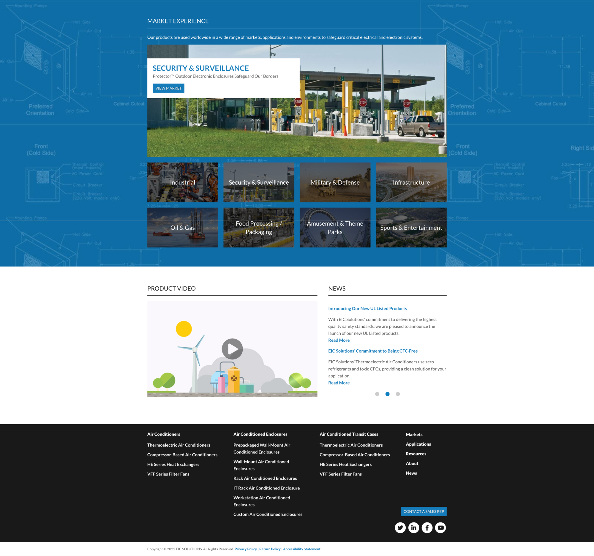 EIC Solutions Before Homepage design