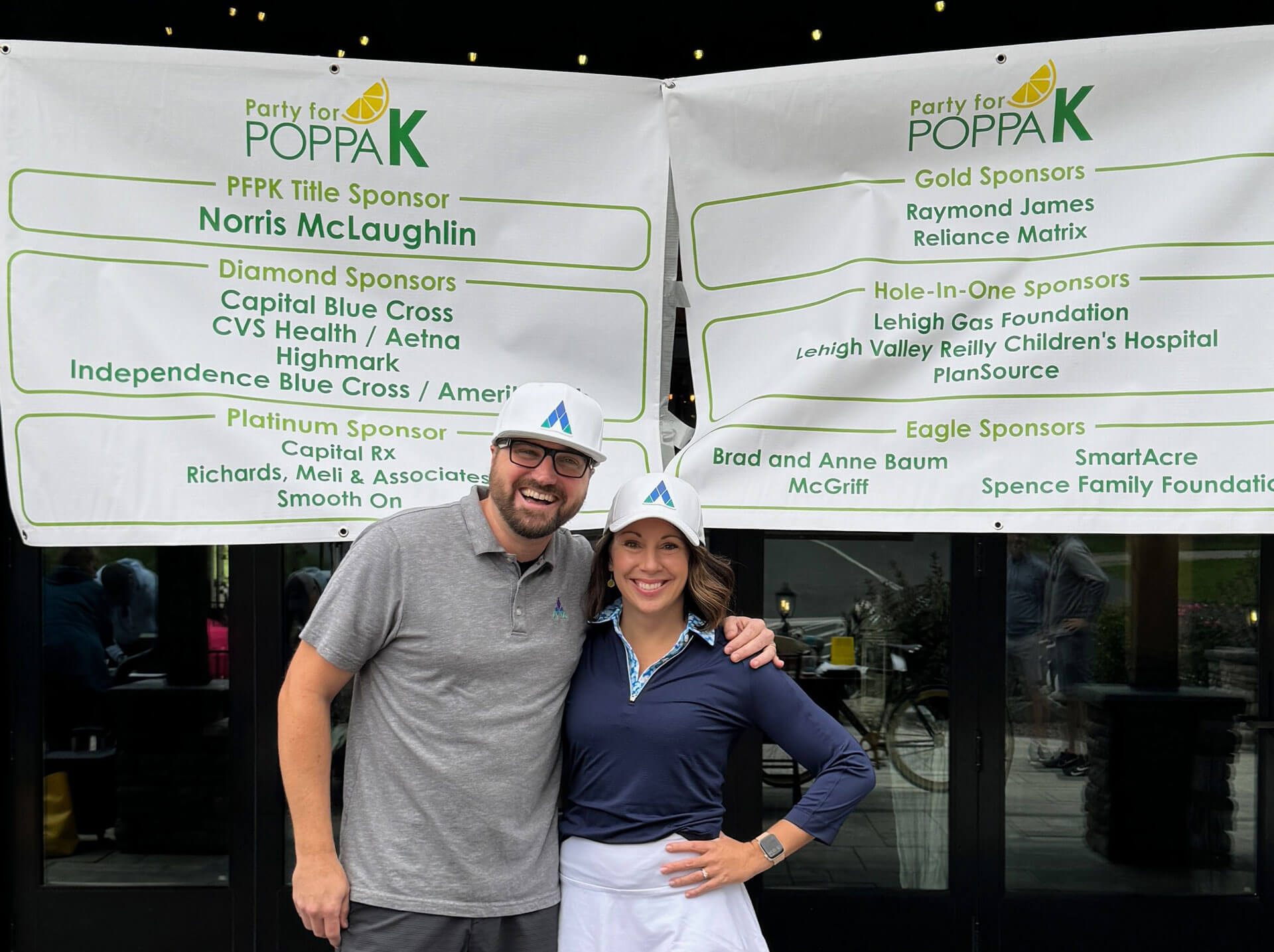 Dave Snyder and Lisa Zwikl at the Party 4 Poppa K Charity tournament