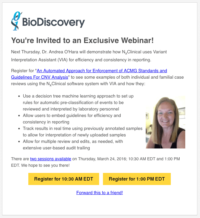 BioDiscovery Email Invite Round 1